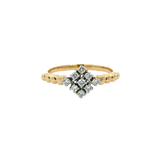 18k Yellow Gold and Diamond Fancy Ring in size 5.5 and total gold weight of 2.52g